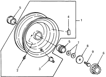 Front Wheel Diagram and Parts List for 1860 800000-821059-140661100-141661100 Cub Cadet Lawn Tractor